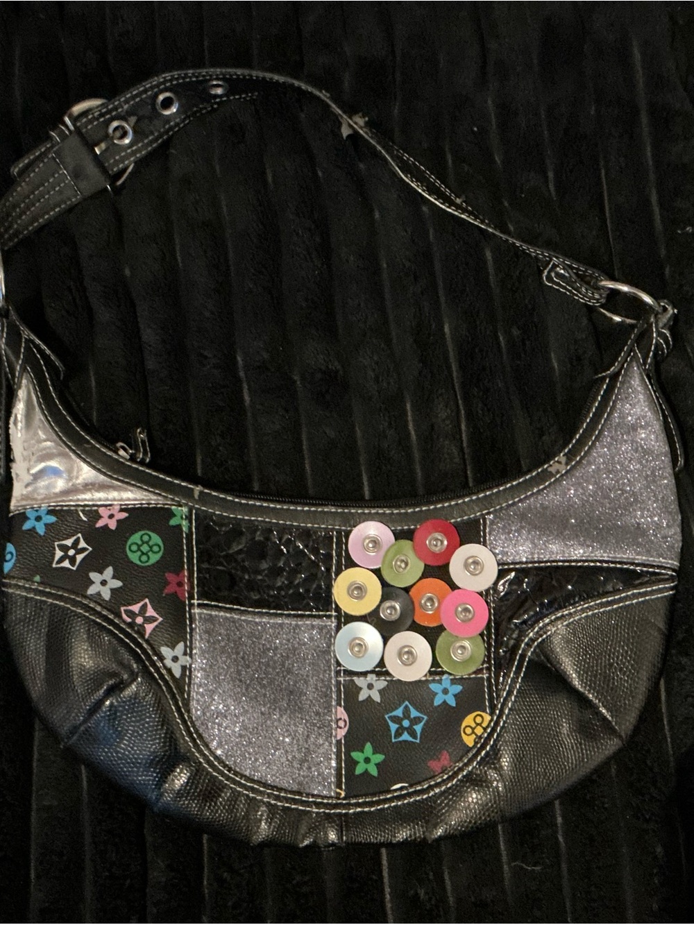 Black Multicolor Women’s Shoulder Bag